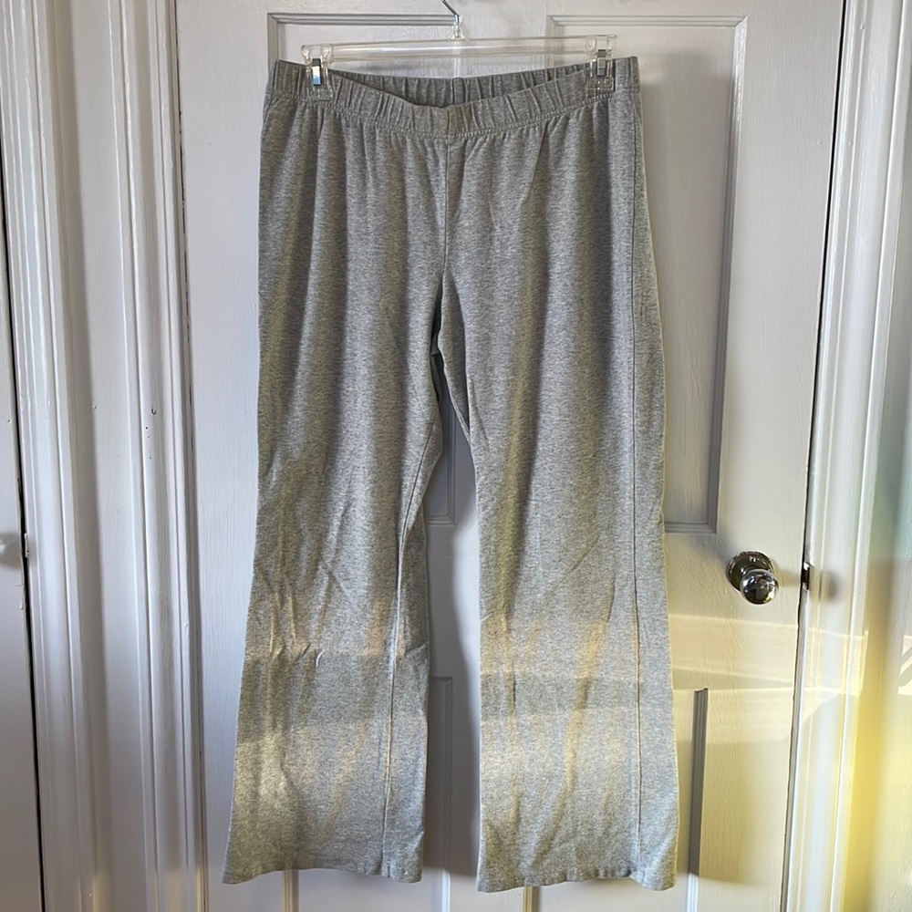 Lands End Heather Gray Bell Bottom Lounge Yoga Pants